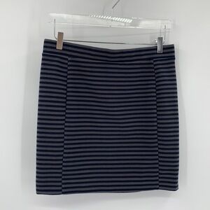 Madewell ridge stripe mini skirt navy blue gray knit stretch women Large